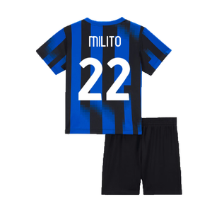 Inter Milan 2023-24 Home Mini Kit (XS Boys) (Milito 22) (Excellent)_1