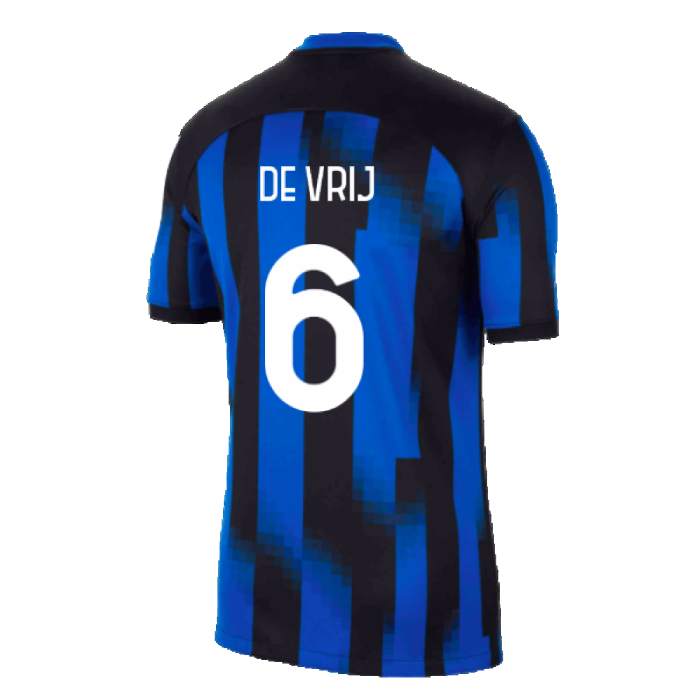 Inter Milan 2023-24 Home Shirt (SB) (De Vrij 6) (Excellent)_1