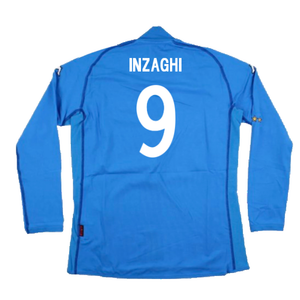 Italy 2002-2003 Home Long Sleeve Shirt (M) (Good) (Inzaghi 9)_1