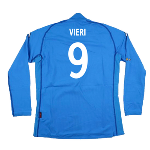 Italy 2002-2003 Home Long Sleeve Shirt (M) (Good) (VIERI 9)_1