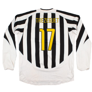 Juventus 2003-04 Long Sleeve Home Shirt (Sponsorless) (L) (Excellent) (Trezeguet 17)_1