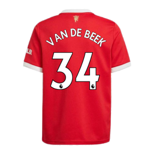 Man Utd 2021-2022 Home Shirt (Kids) (VAN DE BEEK 34)_2