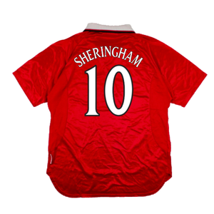 Manchester United 1999-00 European Home Shirt (L) (Excellent) (Sheringham 10)_1