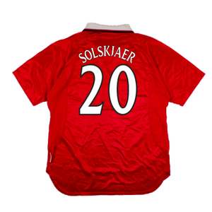 Manchester United 1999-00 European Home Shirt (M) (Excellent) (Solskjaer 20)_1