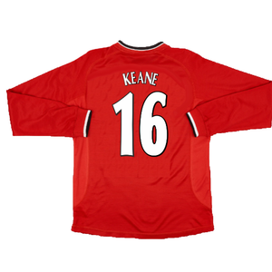 Manchester United 2000-02 Long Sleeved Home Shirt (XXL) (Excellent) (Keane 16)_1