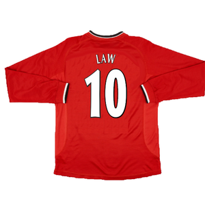 Manchester United 2000-02 Long Sleeved Home Shirt (XXL) (Excellent) (Law 10)_1