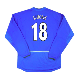 Manchester United 2002-03 Long Sleeve Third Shirt (Excellent) (Scholes 18)_1