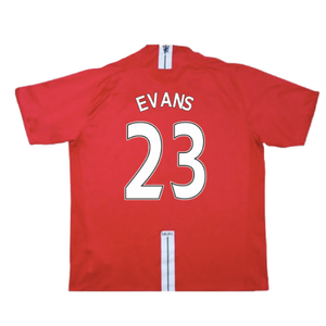 Manchester United 2007-09 Home Shirt (Very Good) (Evans 23)_1