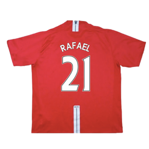 Manchester United 2007-09 Home Shirt (Very Good) (Rafael 21)_1