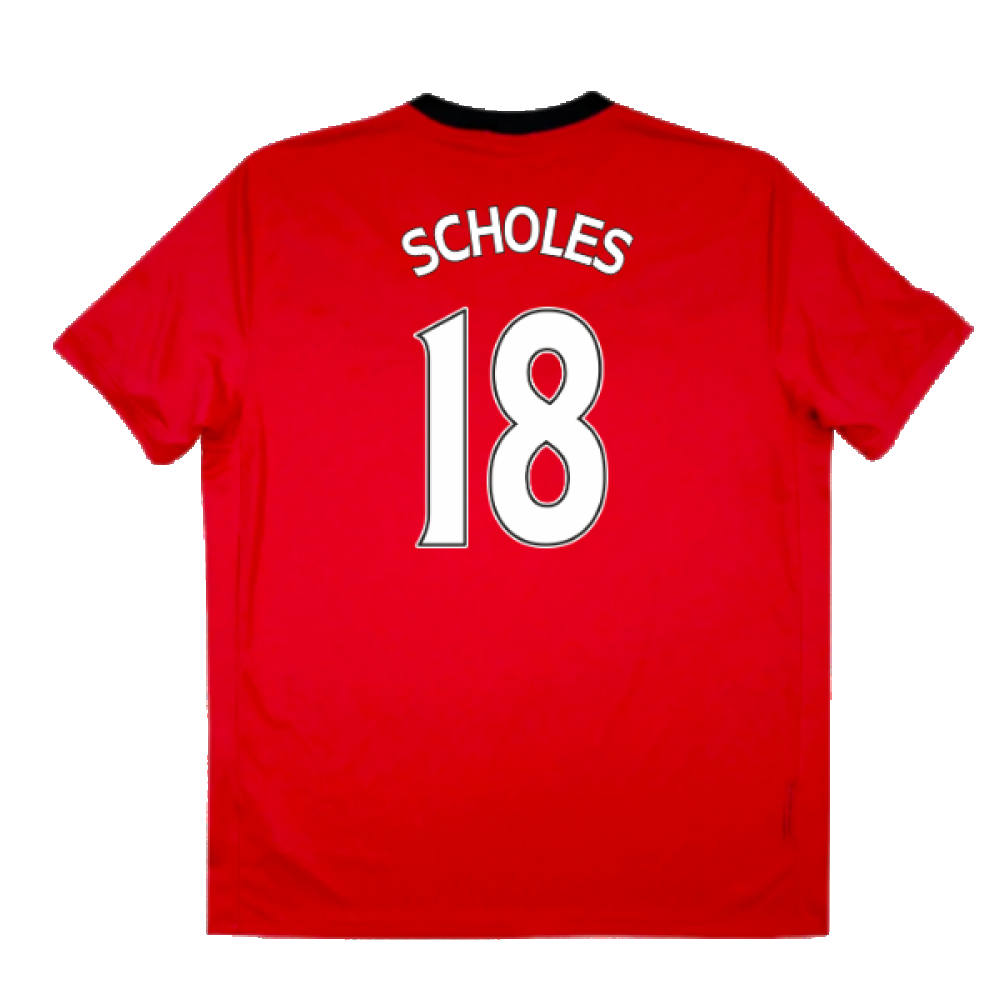 Manchester United 2009-10 Home Shirt (Very Good) (Scholes 18)_1