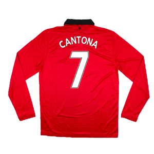 Manchester United 2013-14 Home Long Sleeve Shirt (L) (Mint) (Cantona 7)_1