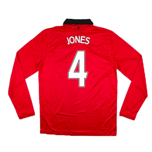 Manchester United 2013-14 Home Long Sleeve Shirt (XL) (Mint) (Jones 4)_1