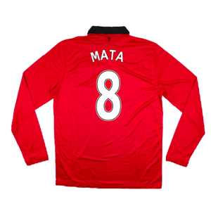 Manchester United 2013-14 Home Long Sleeve Shirt (XL) (Mint) (Mata 8)_1