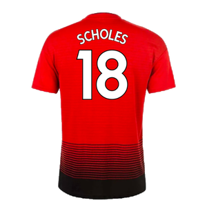 Manchester United 2018-19 Home Shirt (Excellent) (Scholes 18)_1