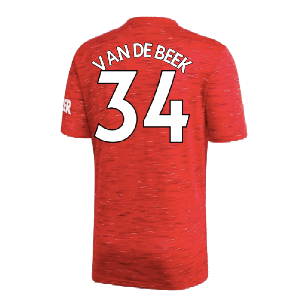 Manchester United 2020-21 Home Shirt (Very Good) (VAN DE BEEK 34)_1