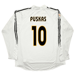 Real Madrid 2004-05 Long Sleeve Home Shirt (M) (Excellent) (PUSKAS 10)_1