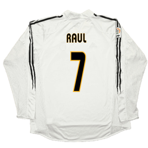 Real Madrid 2004-05 Long Sleeve Home Shirt (M) (Excellent) (RAUL 7)_1