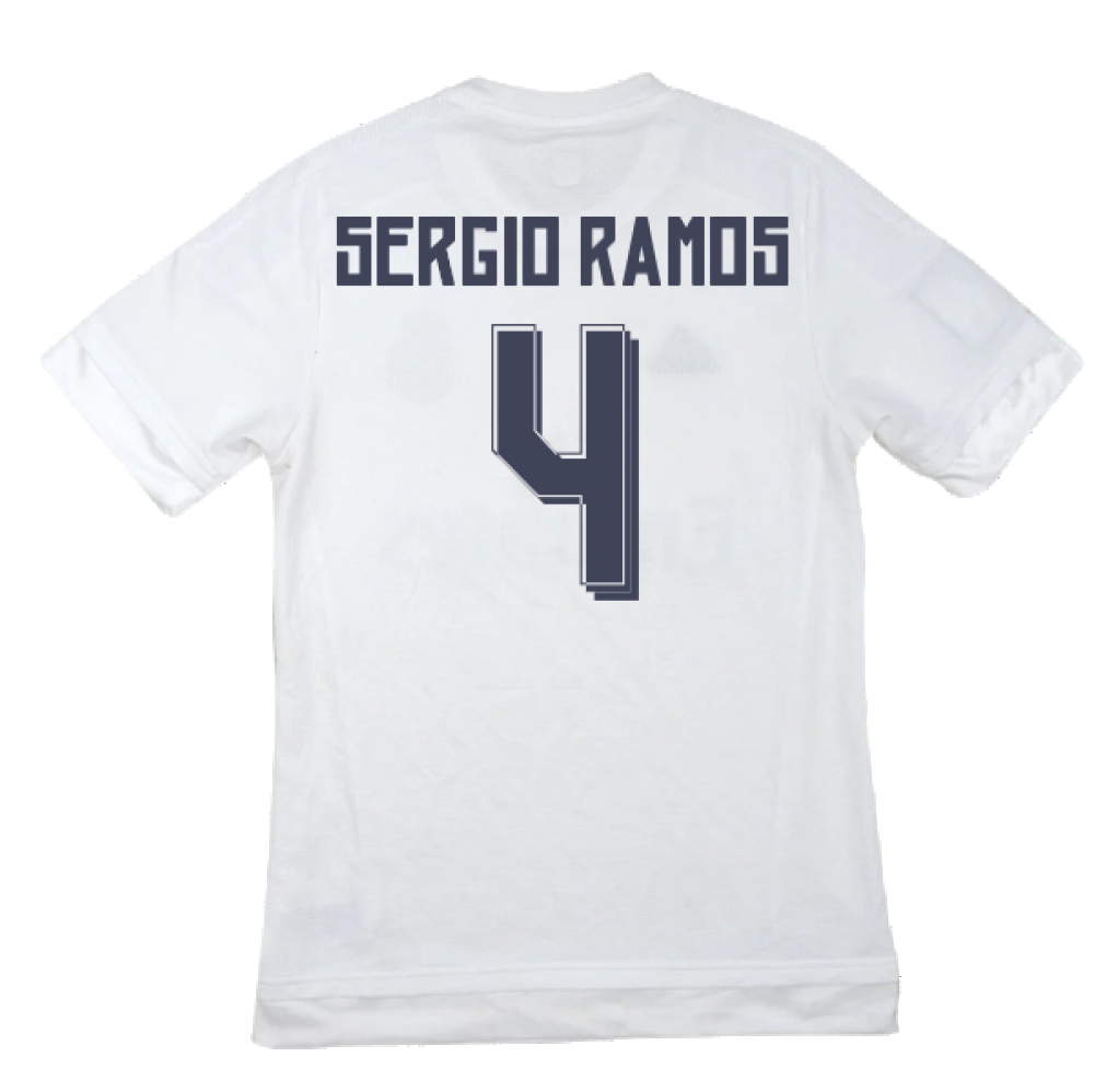 Real Madrid 2015-16 Home Shirt (M) (Sergio Ramos 4) (Excellent)_1
