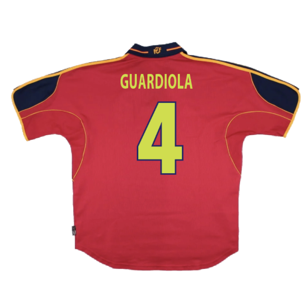 Spain 2000-02 Home Shirt (L) (Excellent) (Guardiola 4)_1