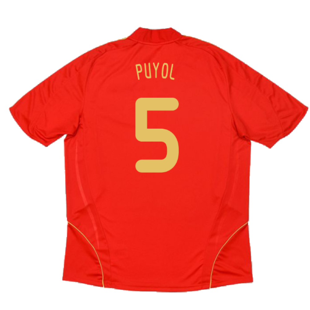 Spain 2008-2009 Home Shirt (Excellent) (Puyol 5)_1