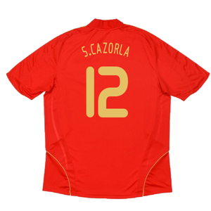 Spain 2008-2009 Home Shirt (M) (Excellent) (S.Cazorla 12)_1