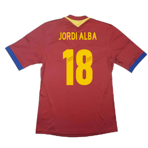 Spain 2013-14 Home Shirt (S) (Excellent) (Jordi Alba 18)_1