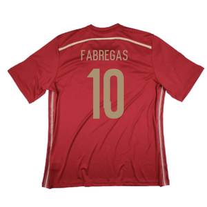 Spain 2014-2015 Home Shirt (World Cup Badge) (XL) (Excellent) (Fabregas 10)_1