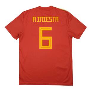 Spain 2018-20 Home Shirt (2XL) (A Iniesta 6) (Good)_1