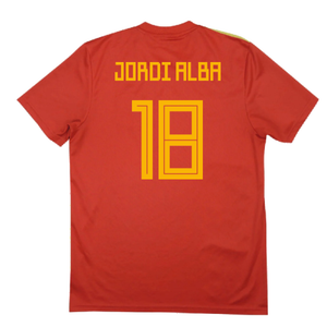 Spain 2018-20 Home Shirt (2XL) (Jordi Alba 18) (Good)_1