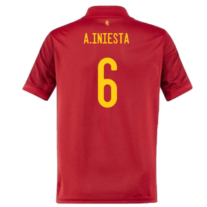 Spain 2020-21 Home Shirt (S) (Good) (A.INIESTA 6)_1