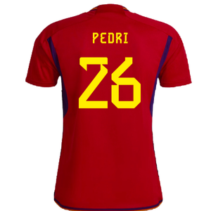 Spain 2022-23 Home Shirt (Womens XL-) (Pedri 26) (Mint)_1