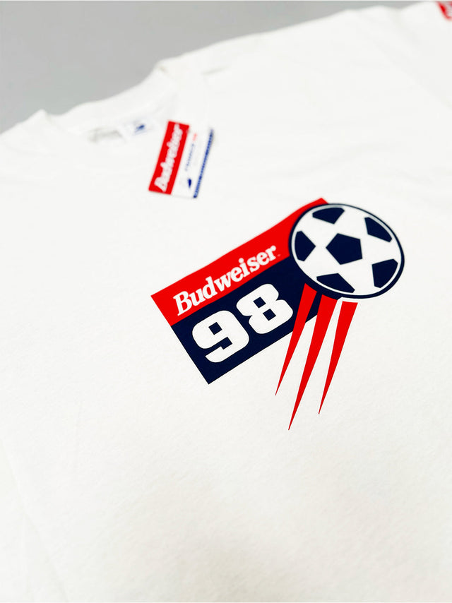 CULT KITS - 1998 FRANCE 98 BUDWEISER WORLD CUP *BNWT* T-SHIRT (L) OM