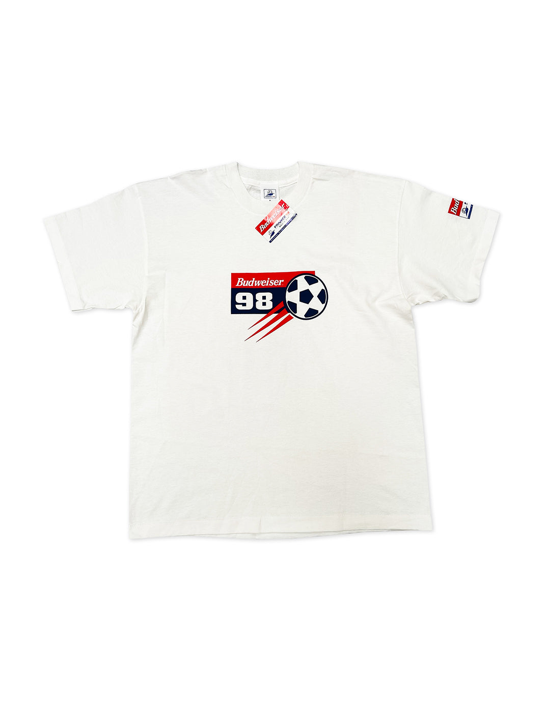 CULT KITS - 1998 FRANCE 98 BUDWEISER WORLD CUP *BNWT* T-SHIRT (L) OM