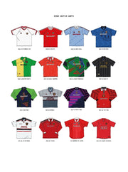 Ikonische Manchester United Trikots A3 Kunstdruck
