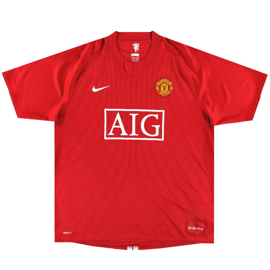 2007-08 Manchester United Nike Home Shirt L