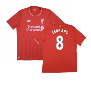 Liverpool 2015-16 Home Shirt ((Excellent) L) (Gerrard 8)_0