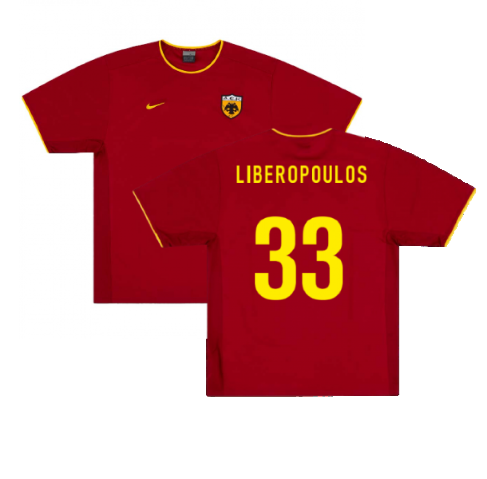AEK Athens 2002-03 Away Shirt ((Excellent) XL) (Liberopoulos 33)_0