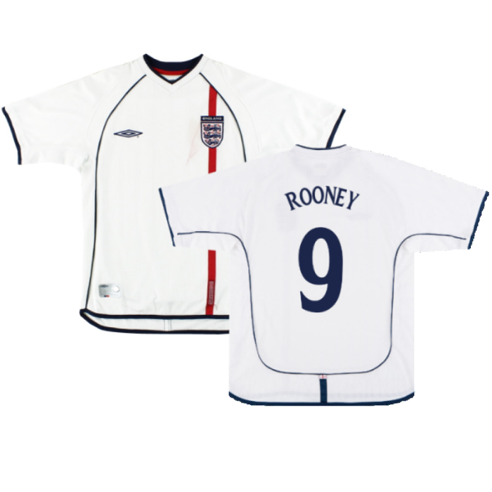 England 2001-03 Home Shirt (XXL) (Good) (ROONEY 9)