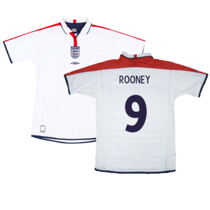 England 2003-05 Home Shirt (L) (Good) (ROONEY 9)_0