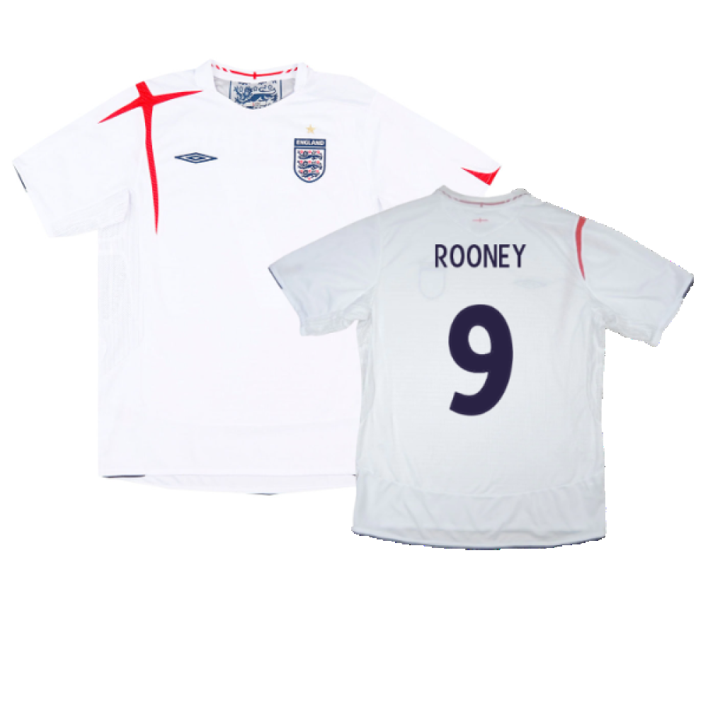 England 2005-07 Home Shirt (L) (Very Good) (ROONEY 9)_0