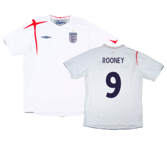 England 2005-07 Home Shirt (L) (Very Good) (ROONEY 9)_0