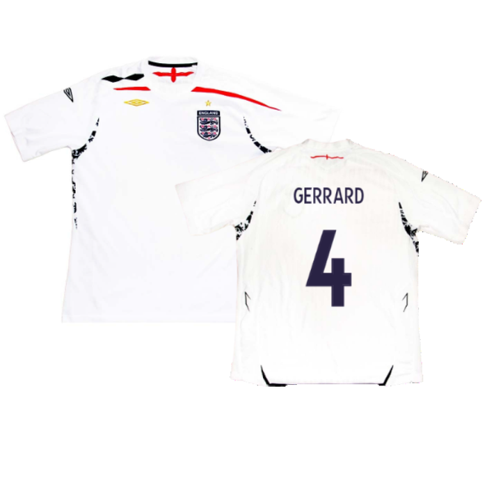 England 2007-09 Home Shirt (M) (Very Good) (GERRARD 4)