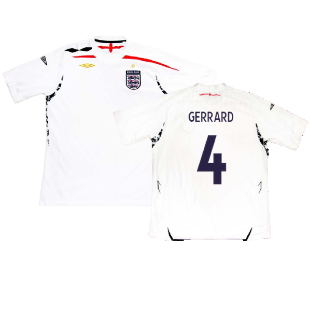 England 2007-09 Home Shirt (M) (Very Good) (GERRARD 4)_0