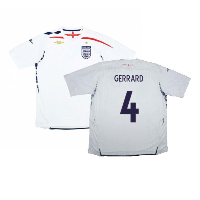 England 2007-09 Home Shirt (S) (Fair) (GERRARD 4)