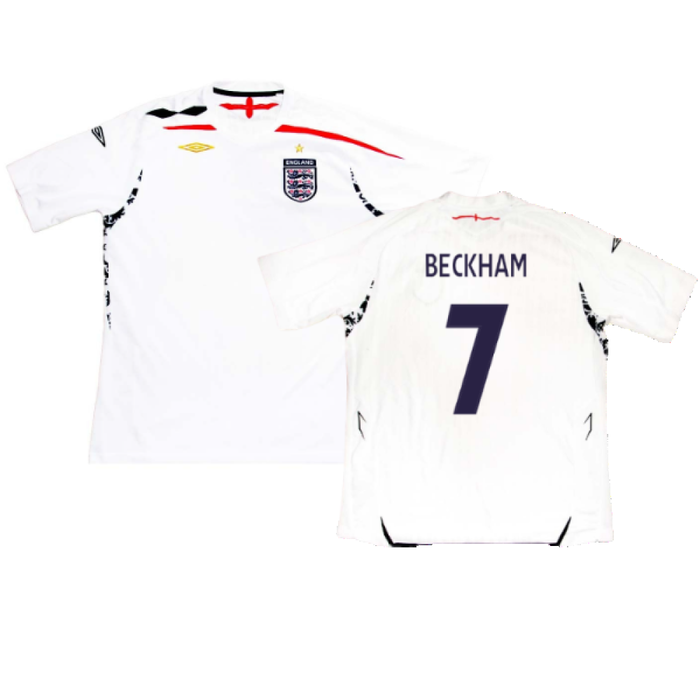 England 2007-09 Home Shirt (XL) (Excellent) (BECKHAM 7)