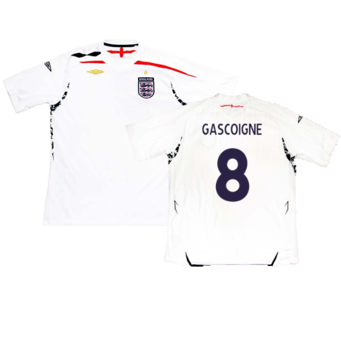 England 2007-09 Home Shirt (XL) (Excellent) (GASCOIGNE 8)