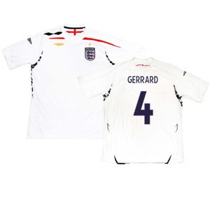 England 2007-09 Home Shirt (XL) (Excellent) (GERRARD 4)_0