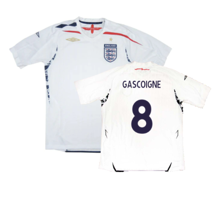 England 2007-09 Home Shirt (XL) (Fair) (GASCOIGNE 8)