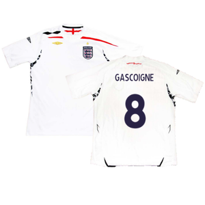 England 2007-09 Home Shirt (XL) (Good) (GASCOIGNE 8)_0