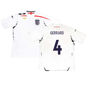 England 2007-09 Home Shirt (XL) (Good) (GERRARD 4)_0